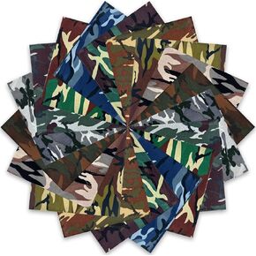 18 Pack Camo Bandanas Cotton Headwraps Wristband Sports Face Cover for Running Cycling Hiking, 22" × 22" in Saudi Arabia