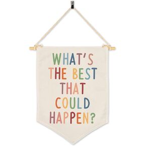 Boho Motivational Positive Wall Decor, What's The Best That Could Happen Positive Affirmations Wall Art Prints Decor for Living Room Bedroom Home Office in Saudi Arabia