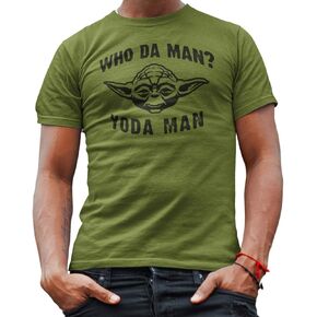 STAR WARS Who Da Man Yoda Classic Retro Vintage Jedi Adult Men's T-Shirt in Kuwait