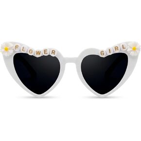 Flower Girl Sunglasses - Round Daisy Floral Glasses for Wedding Party Flower Girl Proposal Gift Engagement Party in Saudi Arabia