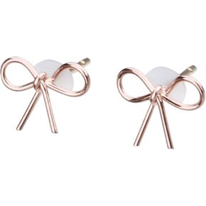 LOKUMI K18(18K) Post Tiny Handmade Ribbon Stud Earrings | Hypoallergenic & Nickel-Free | Made in Japan | Available in 3 finishes: Silver, 24KGold, and PinkGold jk-75 in Saudi Arabia