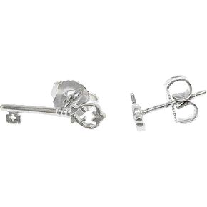 Alex and Ani Women's Post Earrings Skeleton Key, Sterling Silver, One Size in Kuwait