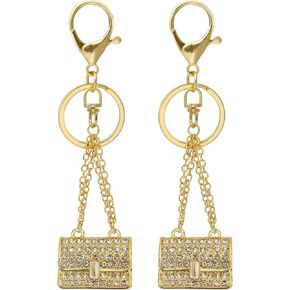 2 Pcs Fashion Rhinestone Bag Shape Keychain, Bling Mini Bag Pendant Keyring, Lovely Handbag Decoration Car Key Decoration in Saudi Arabia