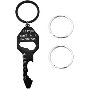 Papa Beer Bottle Opener Keychain for Men Multi Tool Keychain Key Chain Keyring Grandpa Grandfather Father's Day Retirement Gifts Dad Papa Engraved Tools Key Chains for Daddy Father in Saudi Arabia