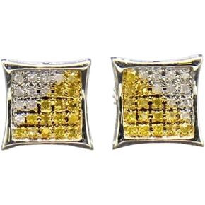 0.32 Carat Simulated White Diamond & Yellow Sapphire 14 K White Gold Plated Push Back Kite Shaped Stud Earrings in Saudi Arabia