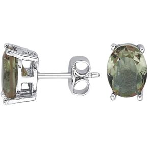Color-Change Oval Stud Earrings in 925 Sterling Silver | Turkish Diaspore Zultanite Earrings for Women | Rhodium, Gold, or Rose Gold Plated | 6x8 mm or 8x10 mm in Saudi Arabia