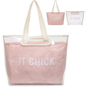 Upgrade PVC Tote Bag Purse for Women, Large Kraft Paper Work Handbags/Waterproof & Lightweight/for Shopping Beach in Saudi Arabia