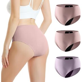 Carer 3 Pack Incontinence Underwear for Women, Washable Reusable Womens Absorbency Leakproof Incontinence Panties for Bladder Leak Protective Briefs XL(2 Pink/1 Purple) in Saudi Arabia