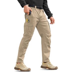 MOURCE Mens Tactical Work Pants, Water Resistant Ripstop Durable Cargo Pants, Outdoor Breathable Hiking Pants Khaki in Saudi Arabia