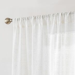 SLEEP ZONE Sheer Curtains 84 inches Long, Farmhouse Linen Blend Semi Sheer Curtains 2 Panels Light Filtering Window Drapes for Living Room Bedroom, 52W × 84L, Beige in Kuwait