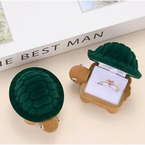 Cute Turtle Velvet jewelry Box, Creative Animal Shaped Jewelry box, Portable Mini Jewelry Box, Fun Gift Ring Storage Box, Soft Material Daily Accessory Organizer for Ring Earrings Necklace in Saudi Arabia
