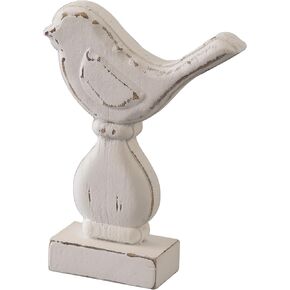 Farmhouse Small Bird Figurines Home Decor for Shelf 6 X 8 Inch, Handmade Distressed White Wooden Decorative Birds Statue Table Decorations for Foyer Dining Room Living Room Bedroom in Saudi Arabia