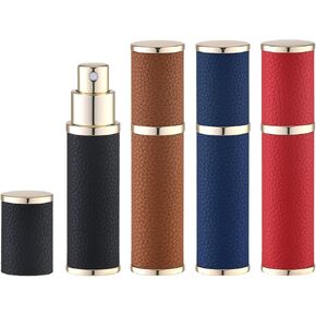 Fusupak Travel Perfume Bottle Refillable - Mini Leather Cologne Atomizer Sprayer Portable - Empty Small Size Fragrance Pump Dispenser Container for Men Women Gifts - Small Refill 10ml 4 PCS in Saudi Arabia