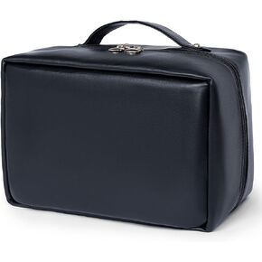 Travel Makeup Bag Large Cosmetic Organizer Bags for Women 180° Flat Open Makeup Case with Compartments Waterproof PU Leather Toiletry Bag for Skincare, Brushes & Beauty Travel Essentials in Saudi Arabia