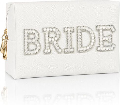 Vigorpace Bride Makeup Bag, Cosmetic Bag for Bride to Be, Bridal Shower and Bachelorette Party Gifts, Engagement Wedding Gifts in Kuwait