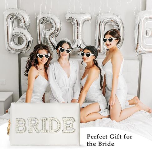 Vigorpace Bride Makeup Bag, Cosmetic Bag for Bride to Be, Bridal Shower and Bachelorette Party Gifts, Engagement Wedding Gifts in Kuwait