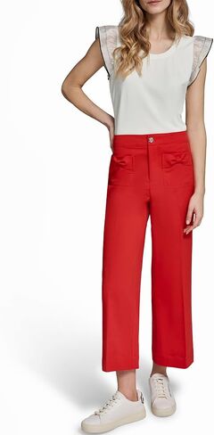 Karl Lagerfeld Women's Bow Pant Bright Red Pants in Kuwait