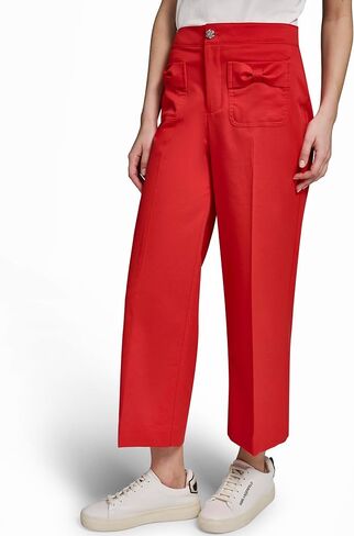 Karl Lagerfeld Women's Bow Pant Bright Red Pants in Kuwait