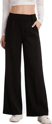 DINNAPE Wide Leg Pants Women Work Dress Pants Stretchy Business Casual Trousers with Pockets Flowy Slacks in Saudi Arabia