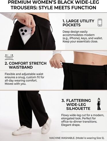DINNAPE Wide Leg Pants Women Work Dress Pants Stretchy Business Casual Trousers with Pockets Flowy Slacks in Saudi Arabia