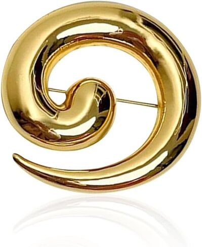 Minimalist Snail Brooch Pin Gold/Silver Plated Twist Lapel Pins Jacket Blazer Suit Hat Bag Accessories Jewelry for Women Men (Golden) in Saudi Arabia