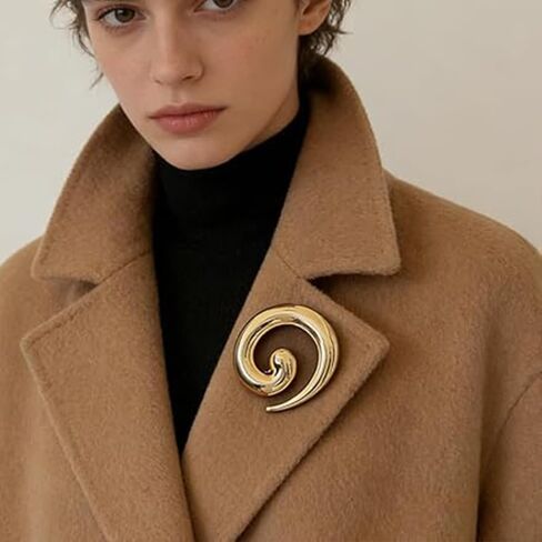 Minimalist Snail Brooch Pin Gold/Silver Plated Twist Lapel Pins Jacket Blazer Suit Hat Bag Accessories Jewelry for Women Men (Golden) in Saudi Arabia