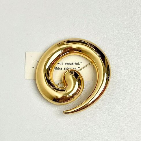 Minimalist Snail Brooch Pin Gold/Silver Plated Twist Lapel Pins Jacket Blazer Suit Hat Bag Accessories Jewelry for Women Men (Golden) in Saudi Arabia
