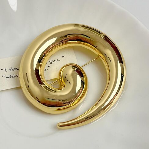Minimalist Snail Brooch Pin Gold/Silver Plated Twist Lapel Pins Jacket Blazer Suit Hat Bag Accessories Jewelry for Women Men (Golden) in Saudi Arabia