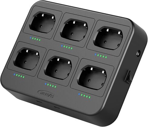 Retevis RT17 Walkie Talkies for Adults, Heavy Duty Walkie Talkies with Earpiece, with 6 Way Multi Gang Charger, 2 Way Radio Long Range for School Security Warehousing Retail Clinic (6 Pack) in Kuwait