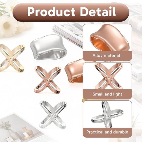 6Pcs Bandana Ring, Bandana Clips For Women, Scarf Ring Set, Elegant Versatile Holder For Shawls, Scarves, Bandanas, Stylish Everyday Use in Saudi Arabia