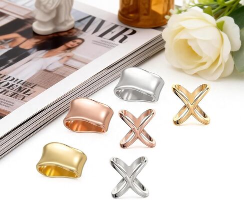 6Pcs Bandana Ring, Bandana Clips For Women, Scarf Ring Set, Elegant Versatile Holder For Shawls, Scarves, Bandanas, Stylish Everyday Use in Saudi Arabia