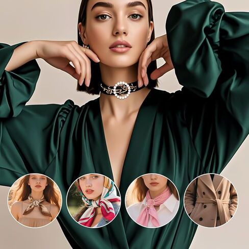 8pcs Scarf Rings & Buckles, Adjustable Shawl Clips, Cute T-Shirt Clips for Women, Stylish Clothing Accessories for Loose Clothes, Blouses, Dresses(Silver/Gold) in Saudi Arabia