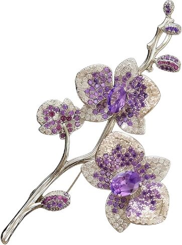 Elegant Butterfly Orchid Brooch pins Flowers Brooches Lapel Pins Stylish elegant Dress Pin Jewelry for Evening Party Accessories for Dress Coat Scarf, Wedding Party Banquet in Saudi Arabia