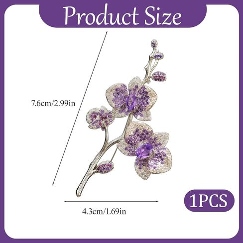 Elegant Butterfly Orchid Brooch pins Flowers Brooches Lapel Pins Stylish elegant Dress Pin Jewelry for Evening Party Accessories for Dress Coat Scarf, Wedding Party Banquet in Saudi Arabia