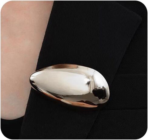 Chunky Teardrop Brooch Pins,Big Gold Teardrop Lapel Pin,Thick Waterdrop Scarf Pin Coat Sweater Accessories in Saudi Arabia