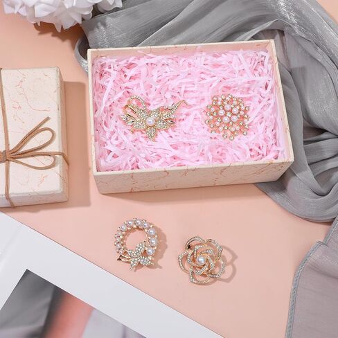 Pearl Flower Brooches for Women, 4pcs Glod Crystal Floral Pins, 4 Stlye Rhinestone Pearl Brooch, Fashion Elegant Golden Pins for Wedding Appreciation Ceremony Decor in Saudi Arabia