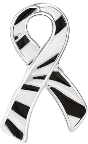 Zebra Ribbon/Lapel Hat Pin - Rare Disease/Ehlers-Danlos Syndrome/Endocrine Neuroendocrine Carcinoid Awareness in Kuwait