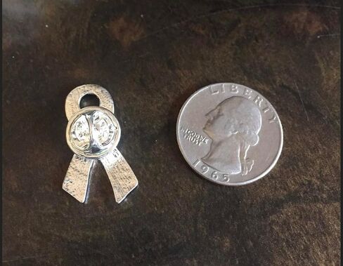 Zebra Ribbon/Lapel Hat Pin - Rare Disease/Ehlers-Danlos Syndrome/Endocrine Neuroendocrine Carcinoid Awareness in Kuwait