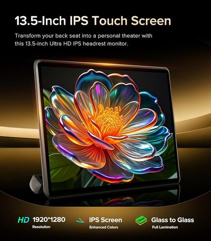 13.5" 4K Car Headrest Monitor Android 13.0 |Rear Seat Entertainment System| Car TV for Back Seat |4G RAM+64G ROM | Wireless Mirroring | 5G WiFi/Bluetooth/HDMI | OTA Updates (4G+64G (1*PCS)) in Kuwait