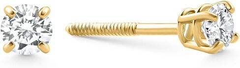 Pompeii 1/4 Ct Diamond Screw Back Studs 14k Yellow Gold Lab Grown Eco Friendly (((G-H)),SI(1)-SI(2)) in Kuwait
