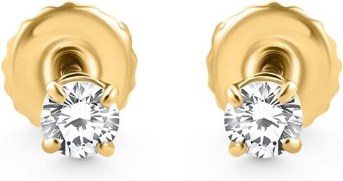 Pompeii 1/4 Ct Diamond Screw Back Studs 14k Yellow Gold Lab Grown Eco Friendly (((G-H)),SI(1)-SI(2)) in Kuwait
