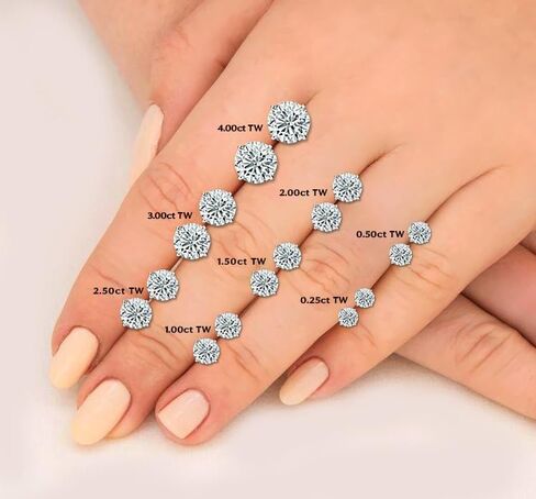 Pompeii 1/4 Ct Diamond Screw Back Studs 14k Yellow Gold Lab Grown Eco Friendly (((G-H)),SI(1)-SI(2)) in Kuwait