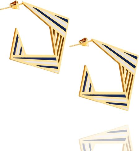 LotusUS Elegant Summer Geometric Aesthetic Stud Earrings Square Shape Trendy Women Earrings in Saudi Arabia