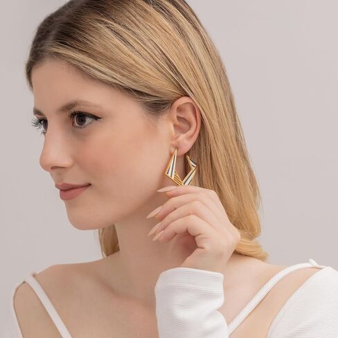 LotusUS Elegant Summer Geometric Aesthetic Stud Earrings Square Shape Trendy Women Earrings in Saudi Arabia