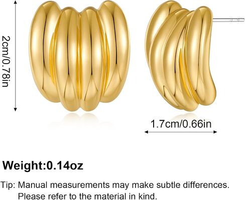Chunky Studs Earrings for Women Trendy Gold Plated Banana Earring Chic Statement Jewelry in Saudi Arabia