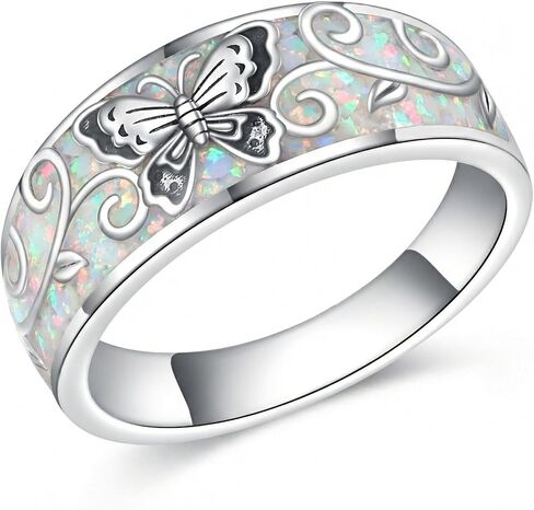 Opal Rings S925 Sterling Silver White Opal Ring Jewelry Gift For Women Men in Saudi Arabia