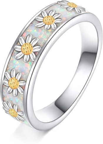 Opal Rings S925 Sterling Silver White Opal Ring Jewelry Gift For Women Men in Saudi Arabia