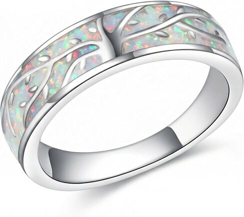 Opal Rings S925 Sterling Silver White Opal Ring Jewelry Gift For Women Men in Saudi Arabia