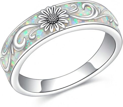 Opal Rings S925 Sterling Silver White Opal Ring Jewelry Gift For Women Men in Saudi Arabia