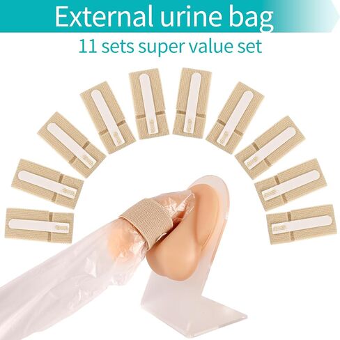 Condom catheters for Men Overnight, External Catheter for Men with Elastic Strap and Urine Collection Bag for Elderly, bedridden and Incontinence Care in Saudi Arabia